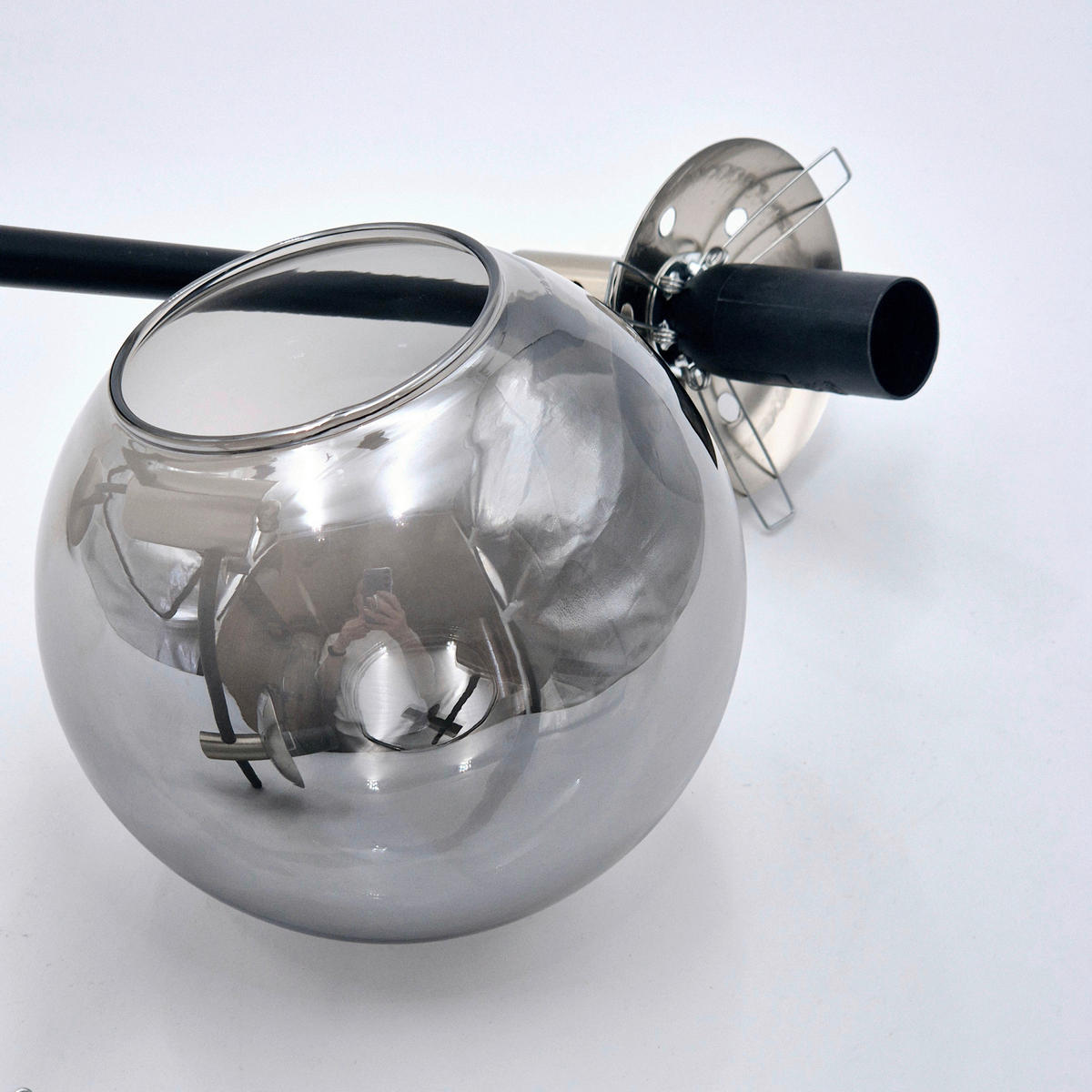 Lamkur Deckenleuchte Chrom Glas Stahl B/H/L: ca. 61x53x61 cm E14 4 Brennstellen LILOU - Chrom (61,00/61,00/53,00cm) - Lamkur