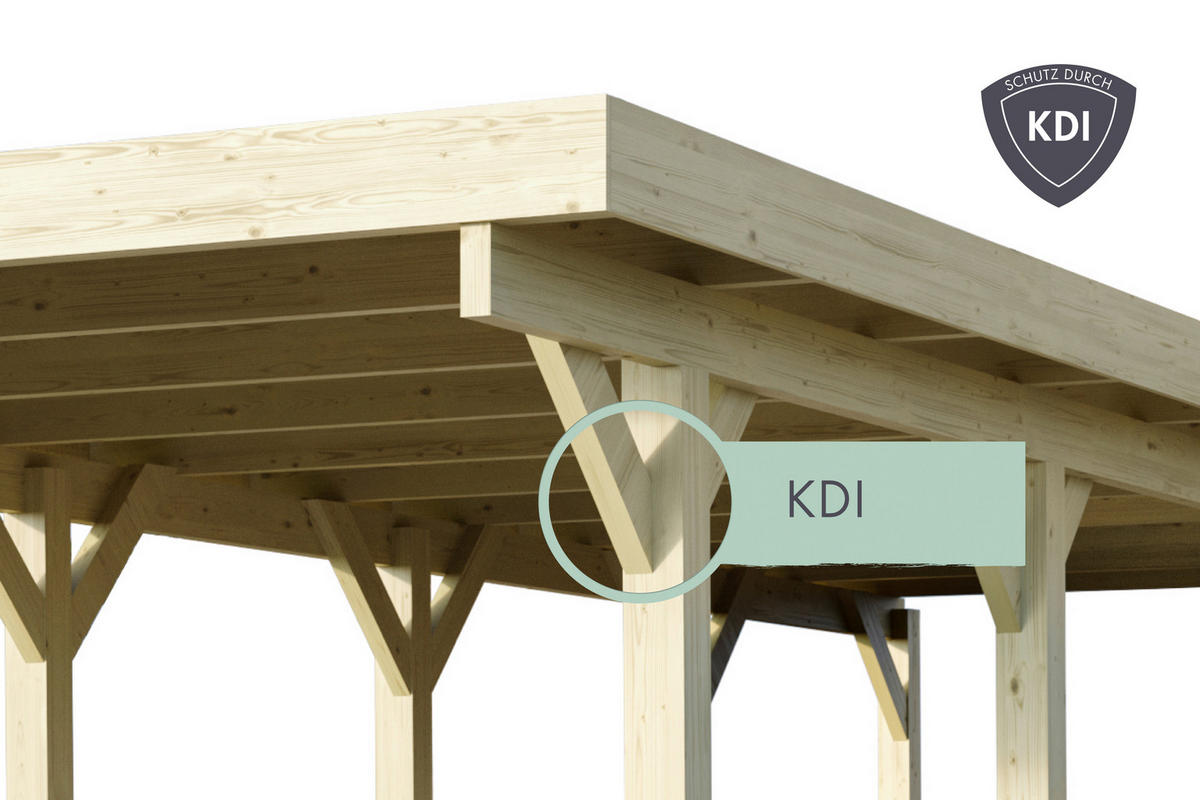 Karibu Carport Classic 1A B/H/T: ca. 598x237x480 cm Classic 1A - natur (598,00/237,00/480,00cm) - Karibu