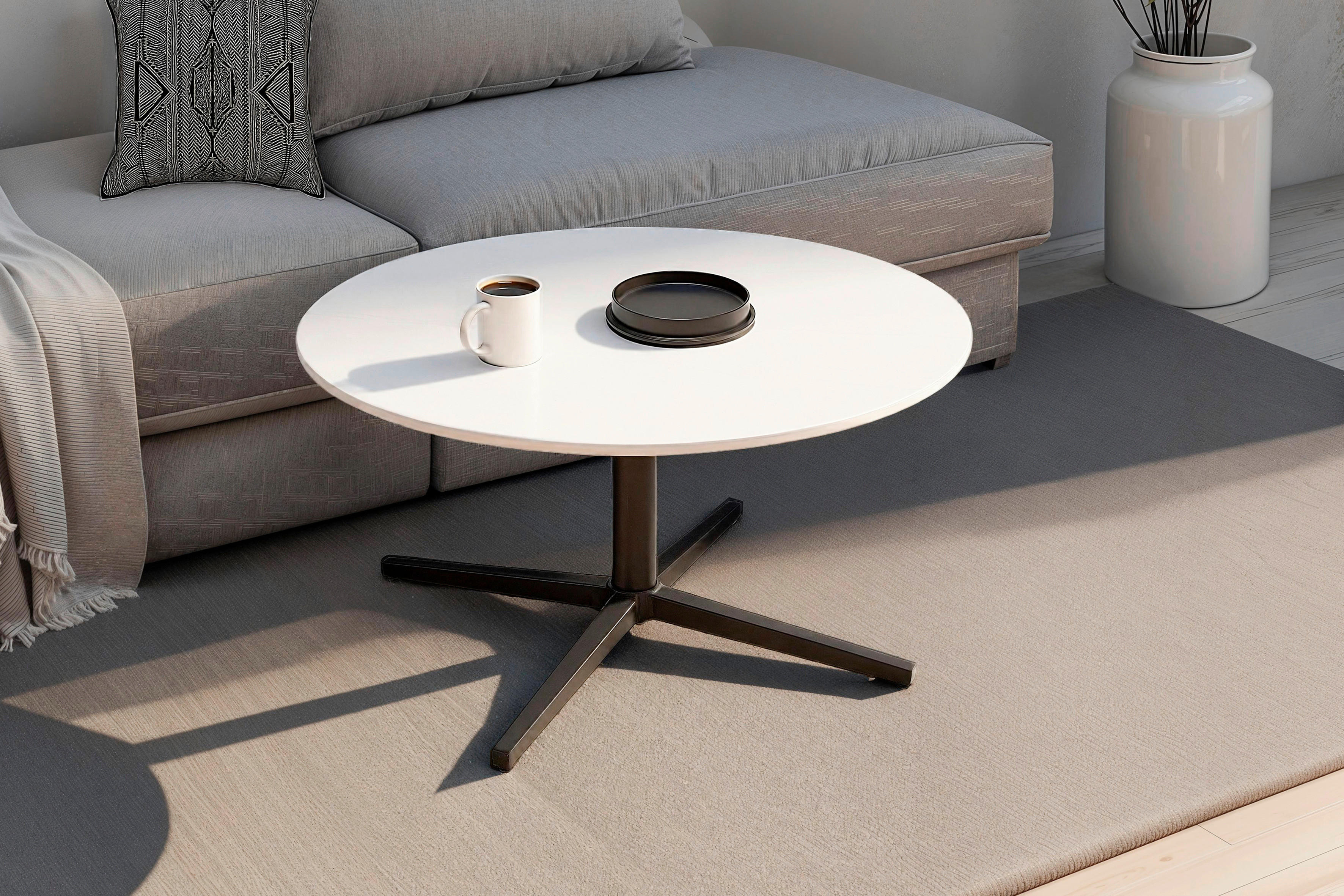 Couchtisch CUP schwarz weiß H/D: ca. 36,5x70 cm CUP - weiß/schwarz (70,00/36,50cm) - byLIVING