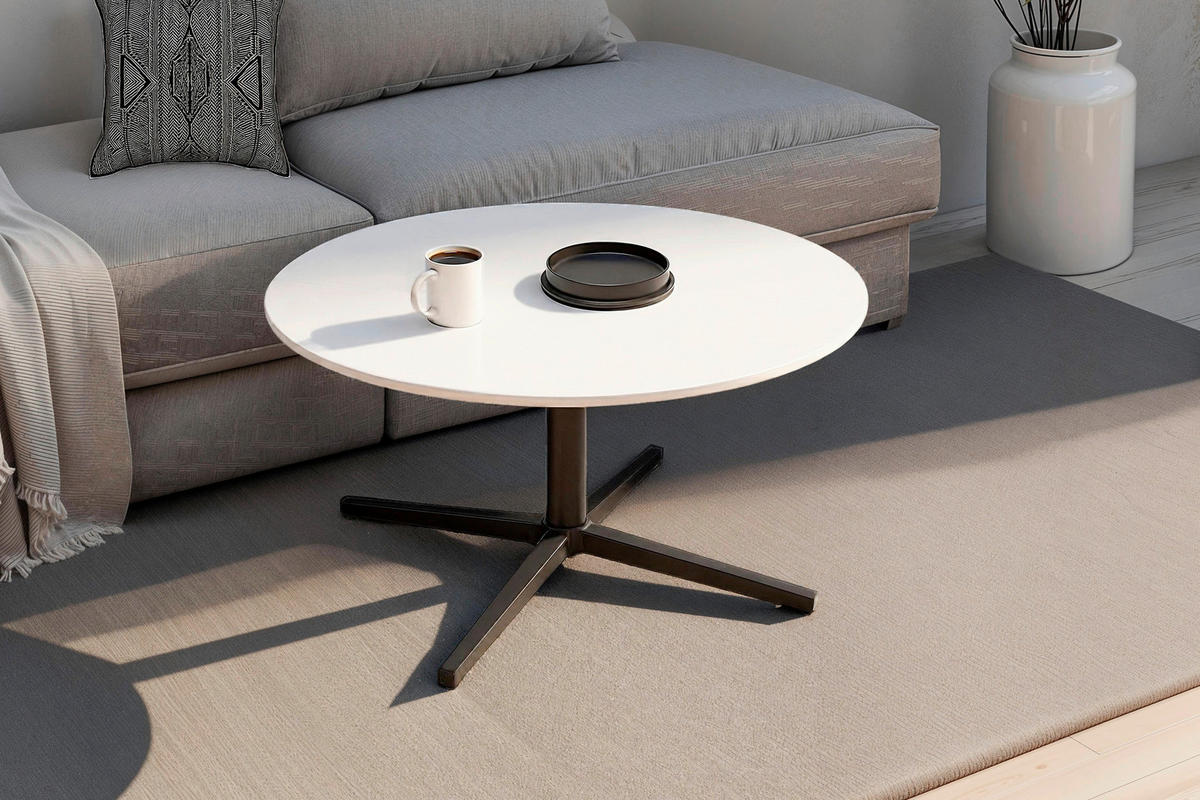 Couchtisch CUP schwarz weiß H/D: ca. 36,5x70 cm CUP - weiß/schwarz (70,00/36,50cm) - byLIVING