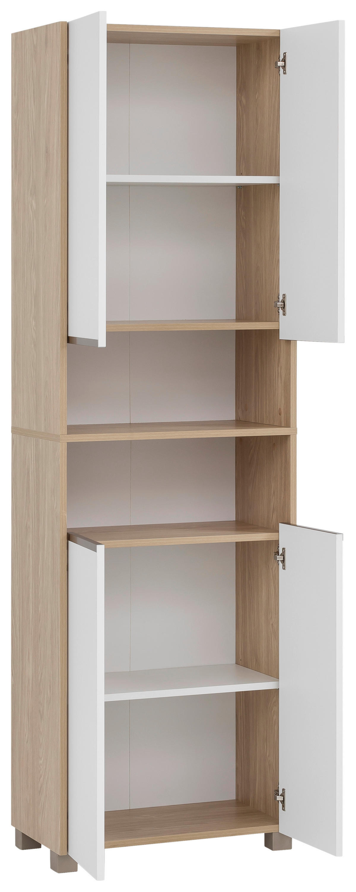 Hochschrank Juba Eiche hell Nachbildung weiß B/H/T: ca. 57x186,5x33,1 cm Juba - Eiche/weiß (57,00/186,50/33,10cm) - Möbelpartner