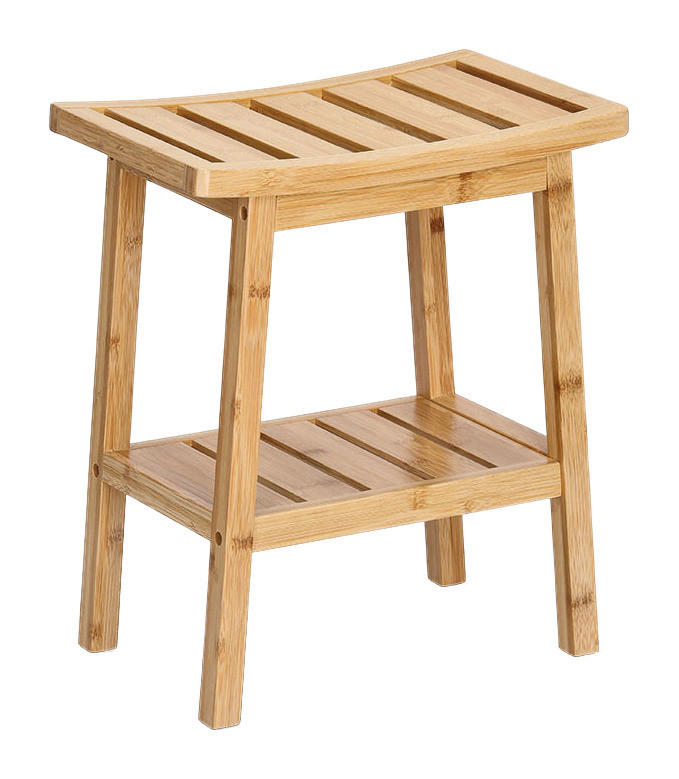 Zeller Hocker natur B/H/L: ca. 25x46x40 cm Hocker_mit_Ablage - natur (40,00/25,00/46,00cm) - Zeller