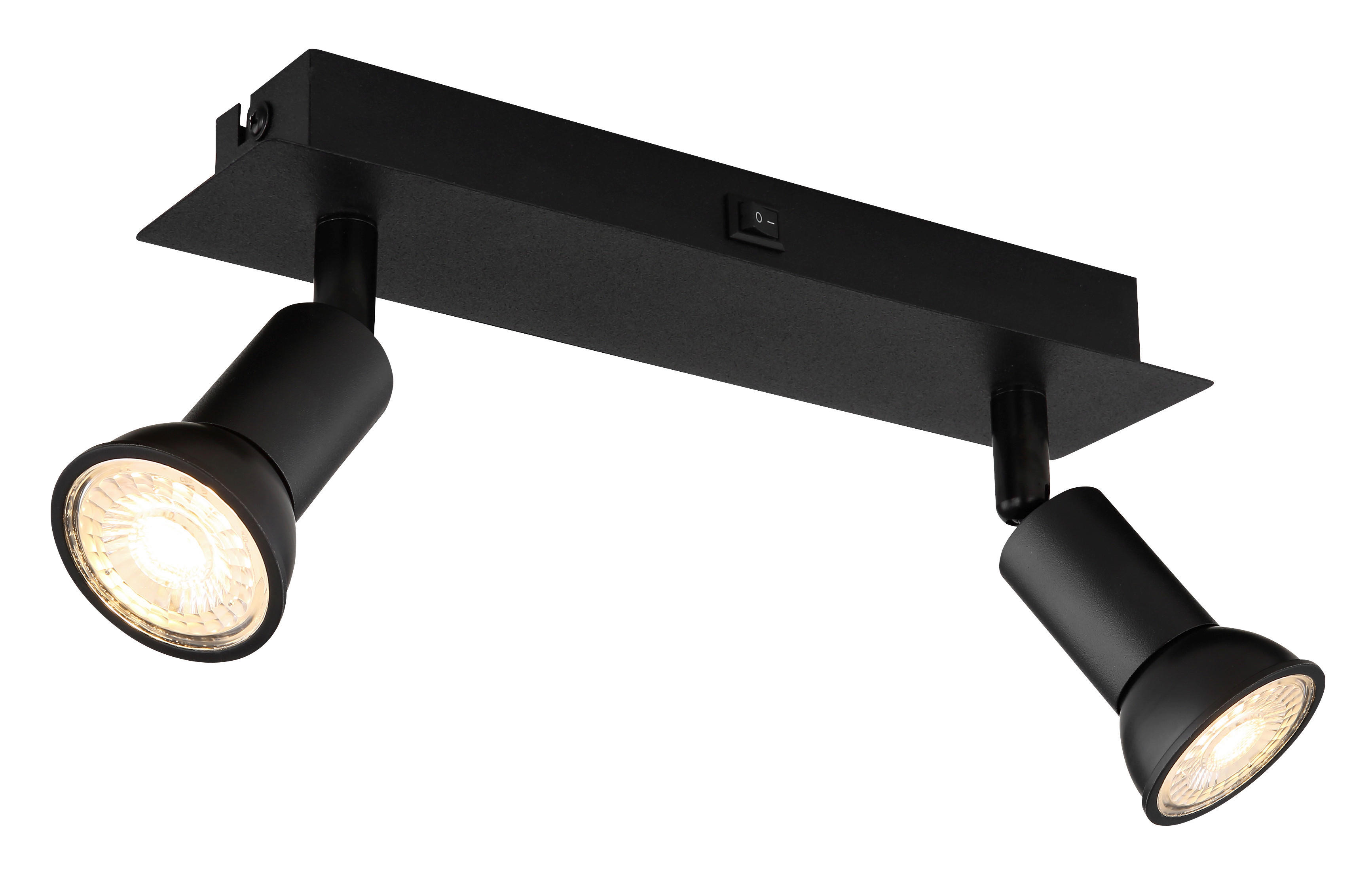 GLOBO Spot schwarz Metall B/H/T: ca. 6x9x25 cm GU10 2 Brennstellen DREW - schwarz (6,00/9,00/25,00cm) - GLOBO