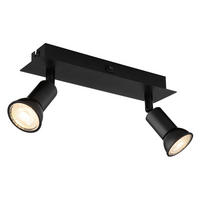 GLOBO Spot schwarz Metall B/H/T: ca. 6x9x25 cm GU10 2 Brennstellen DREW - schwarz (6,00/9,00/25,00cm) - GLOBO
