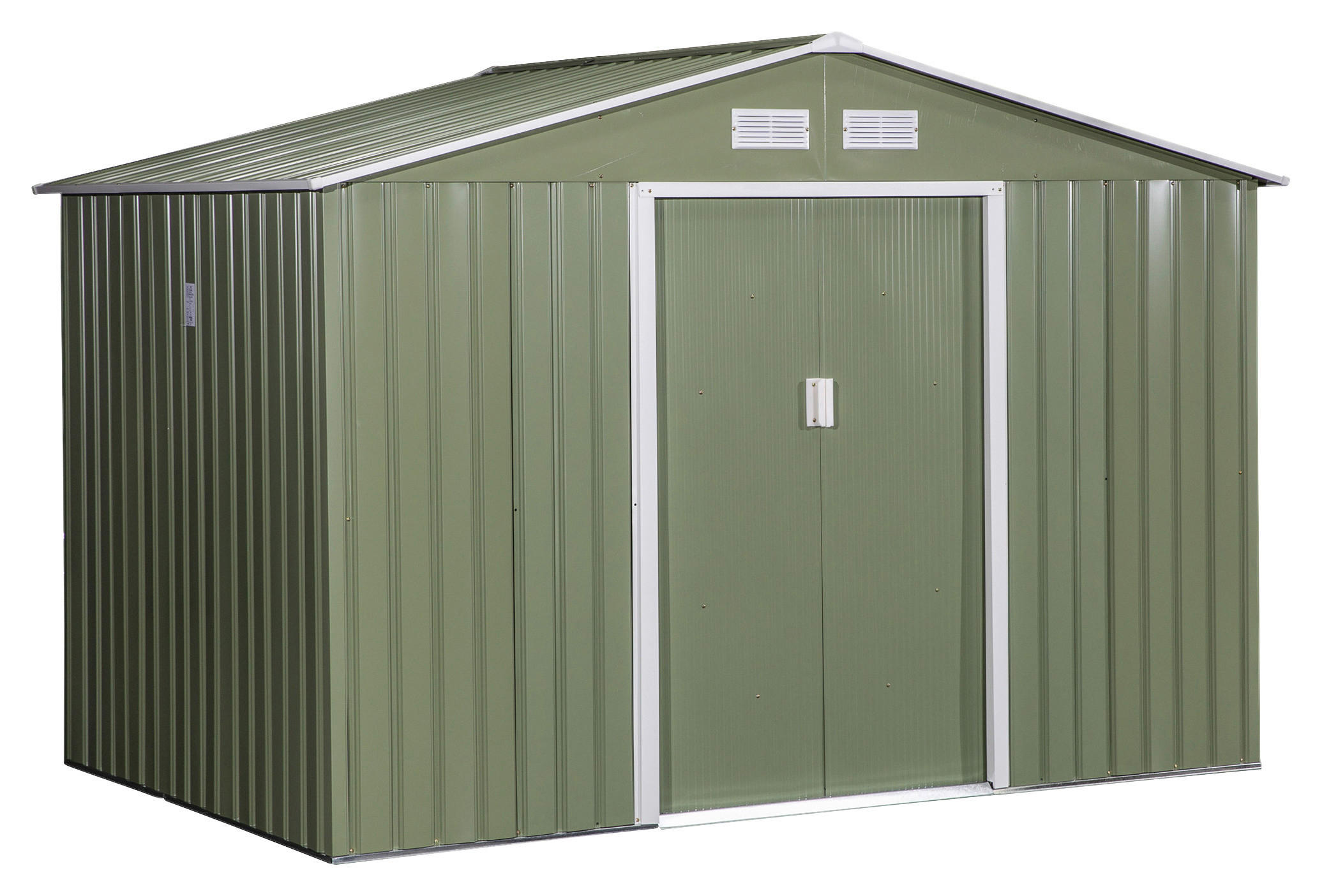 Outsunny Gartenschuppen grau Metall B/H/L: ca. 191x192x277 cm Gartenschuppen - grau (277,00/191,00/192,00cm) - Outsunny