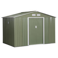 Outsunny Gartenschuppen grau Metall B/H/L: ca. 191x192x277 cm Gartenschuppen - grau (277,00/191,00/192,00cm) - Outsunny