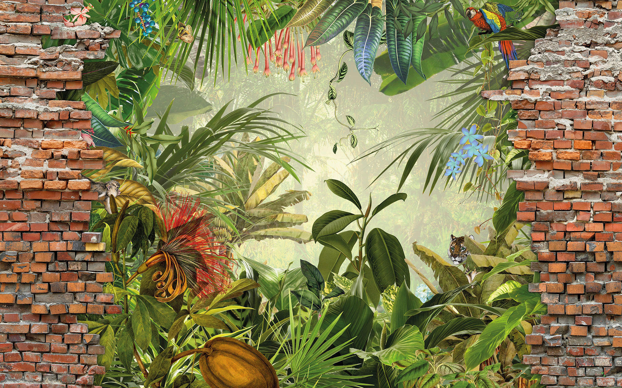 Komar Fototapete Jungle View Bricklane B/L: ca. 400x250 cm Jungle View Bricklane - (400,00/250,00cm) - Komar