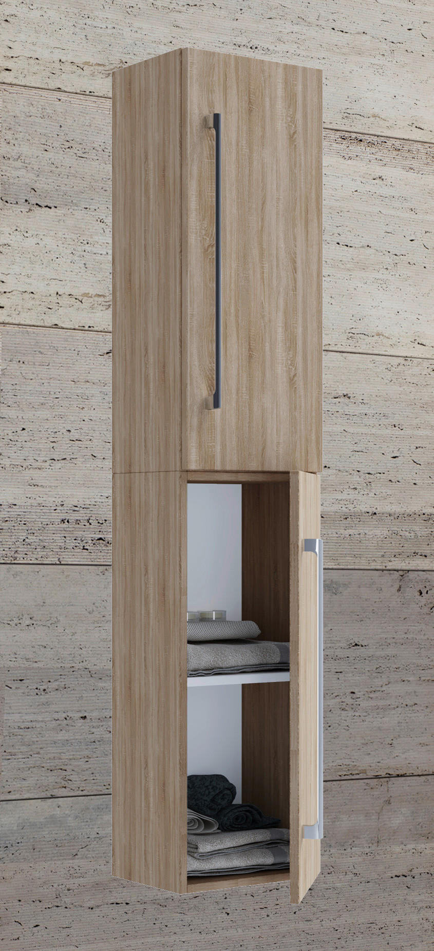 Hochschrank Badinos Eiche Sonoma Nachbildung B/H/T: ca. 33x150x22 cm Badinos - Eiche (33,00/150,00/22,00cm) - VCM Möbel