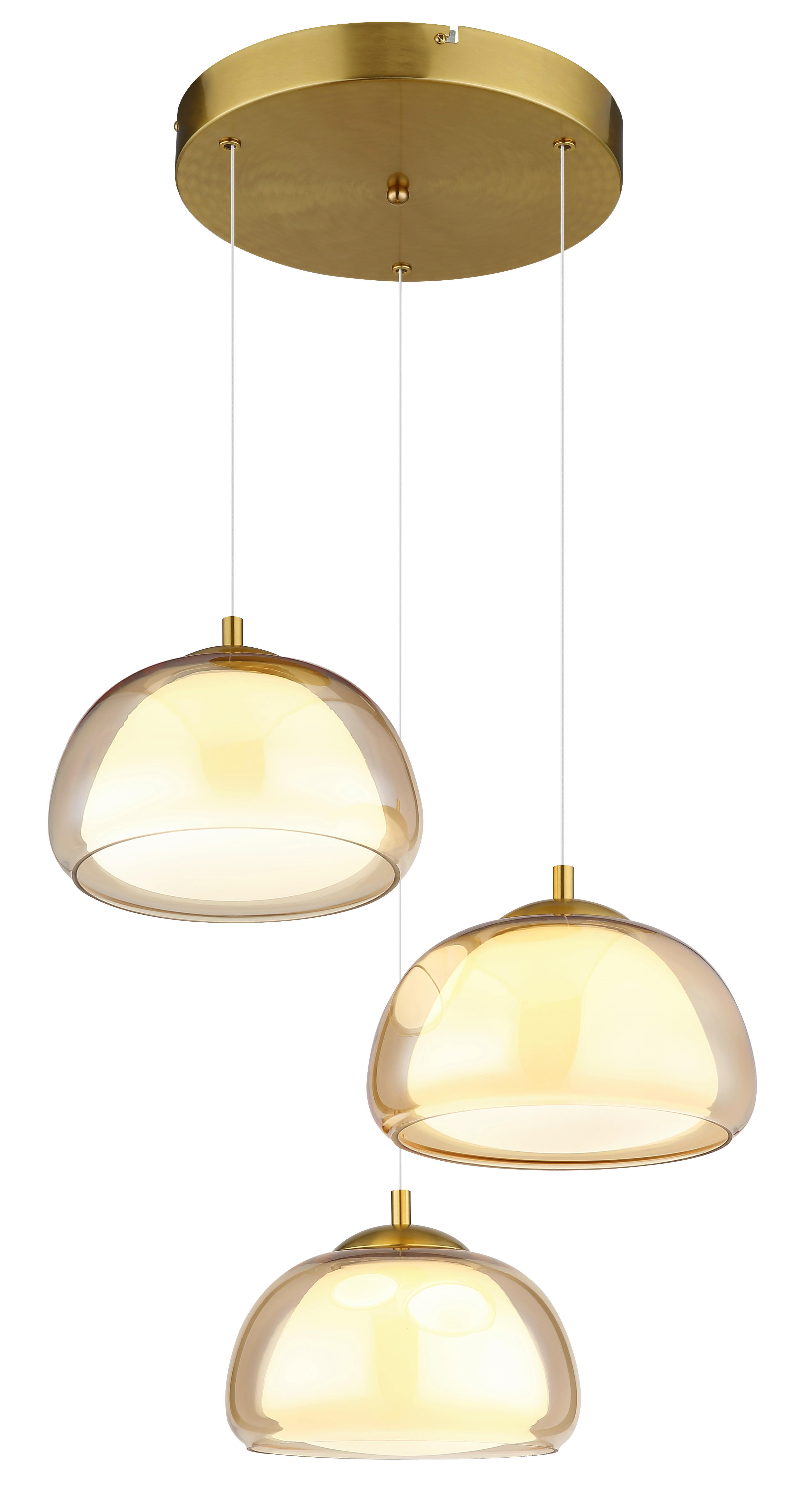 GLOBO Hängeleuchte gold Glas Metall B/H/L: ca. 53,5x26x57 cm Hängeleuchte-Avila - gold (57,00/53,50/26,00cm) - GLOBO