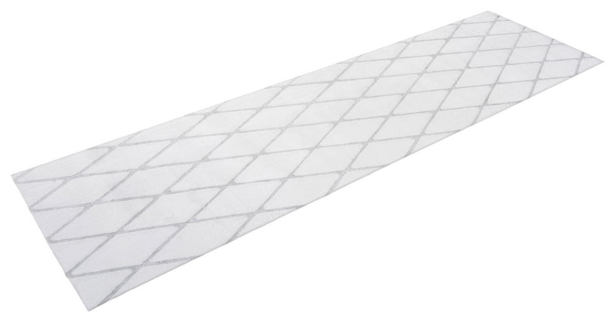 360Living Teppich Vivica graublau B/L: ca. 80x250 cm Vivica - weiß/graublau (80,00/250,00cm) - 360Living