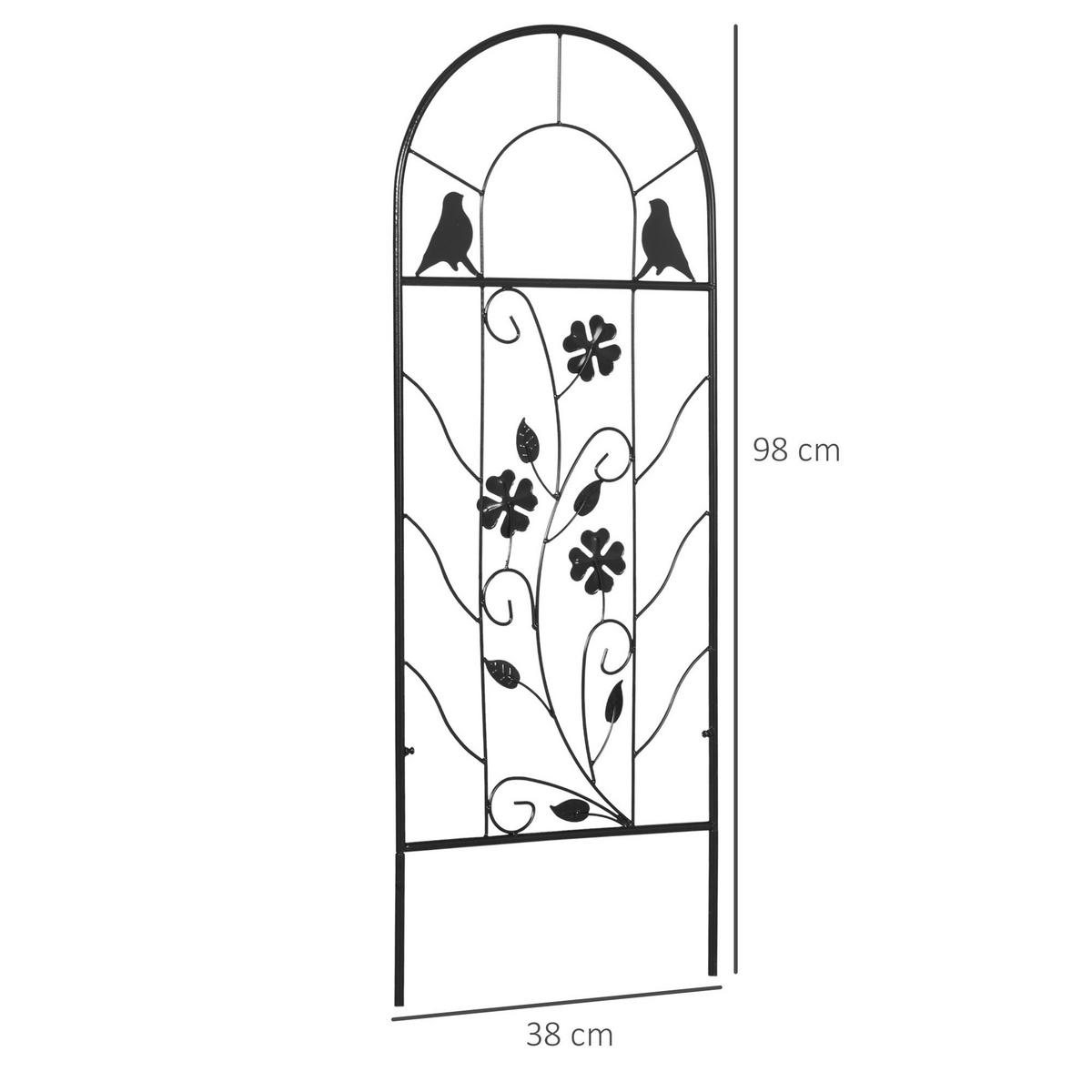 Outsunny Rankhilfe 2-teilig schwarz B/H/L: ca. 0,8x98x38 cm Rankhilfe_2-teilig - schwarz (38,00/0,80/98,00cm) - Outsunny