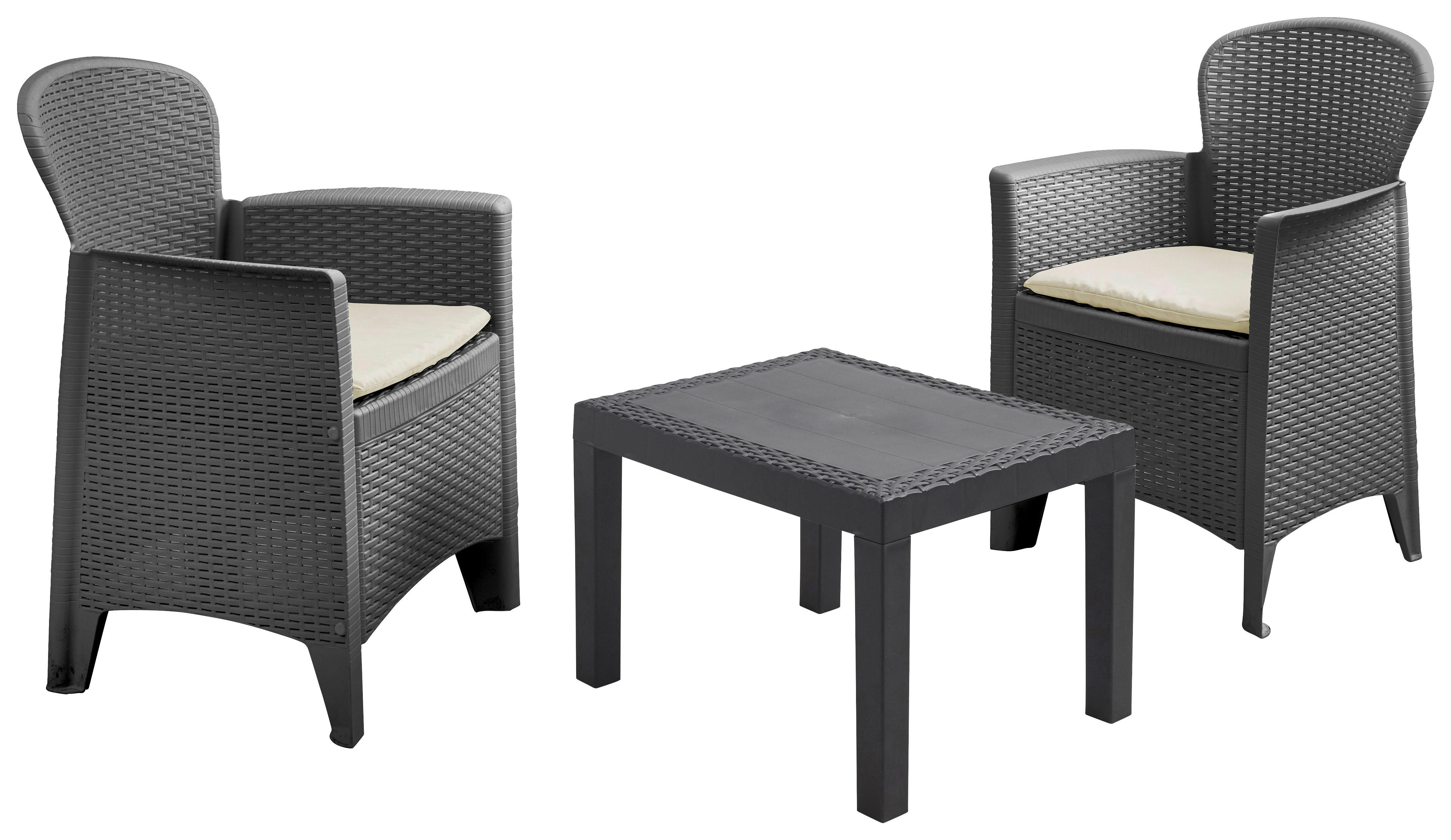 ProGarden Balkonset Akita anthrazit Kunststoff Akita - anthrazit - ProGarden