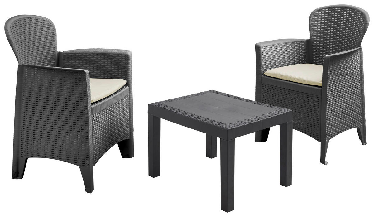 ProGarden Balkonset Akita anthrazit Kunststoff Akita - anthrazit - ProGarden