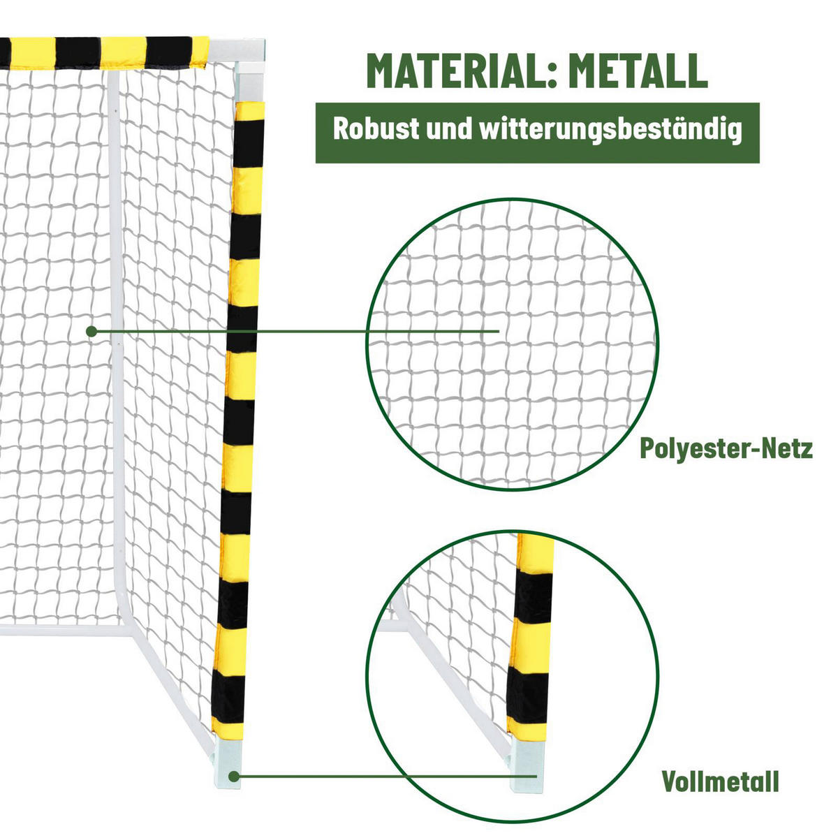 Fußballtor schwarz B/H/T: ca. 300x200x110 cm Fußballtor 300x200x110cm - gelb/schwarz (300,00/200,00/110,00cm)