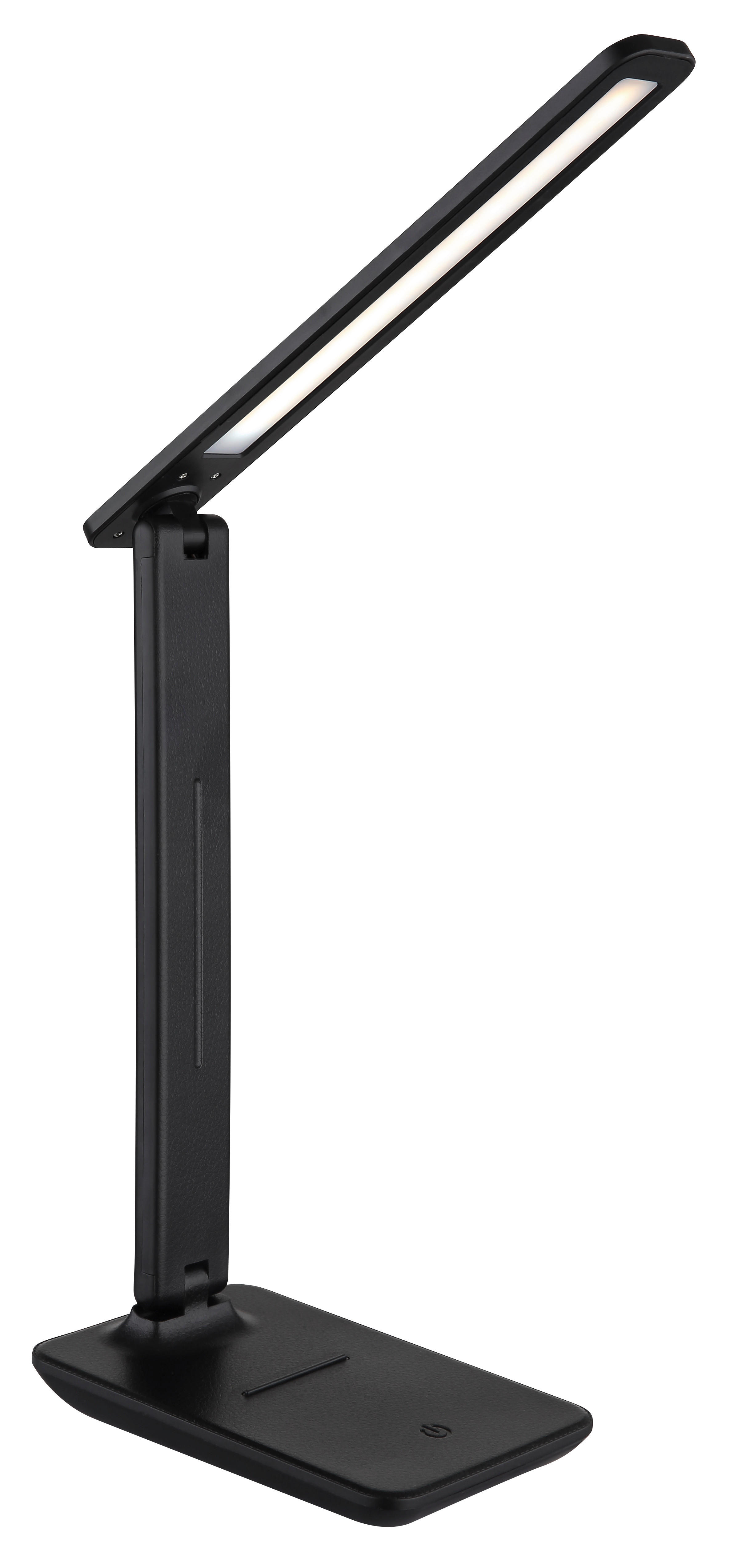 GLOBO LED-Tischleuchte Opal schwarz Kunstleder Kunststoff B/H/T: ca. 11,5x50x28 cm BRIGHTON - schwarz/Opal (11,50/50,00/28,00cm) - GLOBO