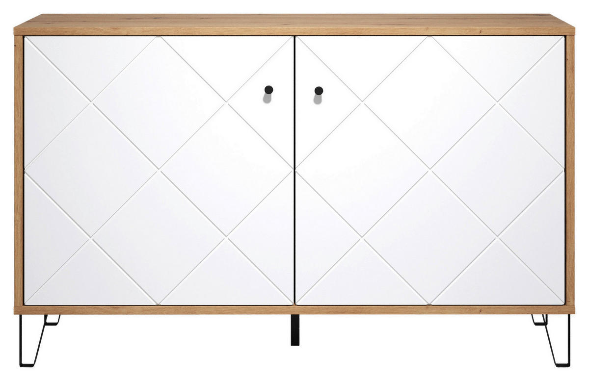 Kommode Touch Eiche Artisan Nachbildung weiß matt B/H/T: ca. 123x76x40 cm Touch - Eiche/weiß (123,00/76,00/40,00cm)