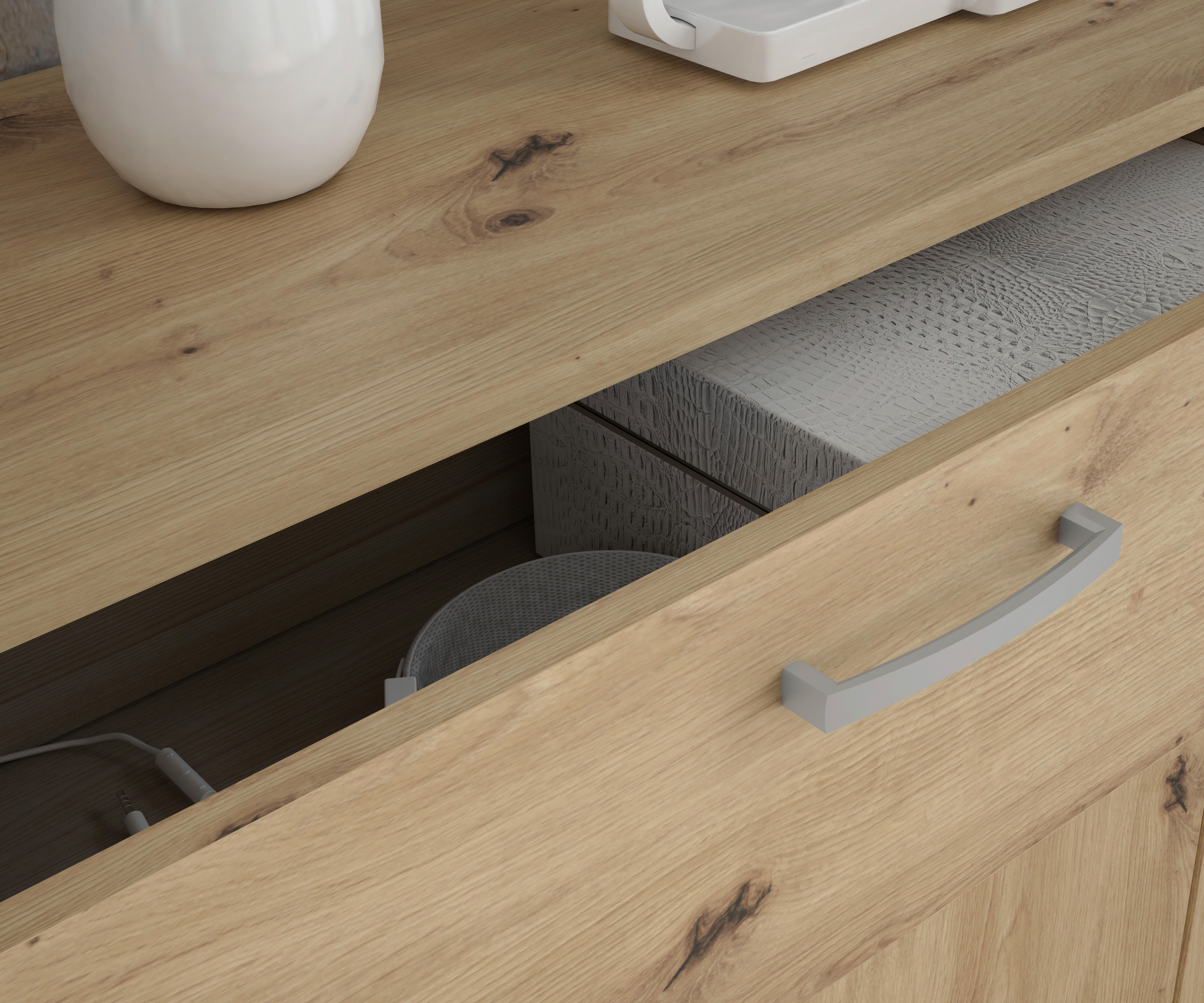 Kommode  Eiche Artisan Nachbildung B/H/T: ca. 139x121x35 cm Rypsyma_Kommode RPSK341-D78 - Eiche (139,00/121,00/35,00cm)