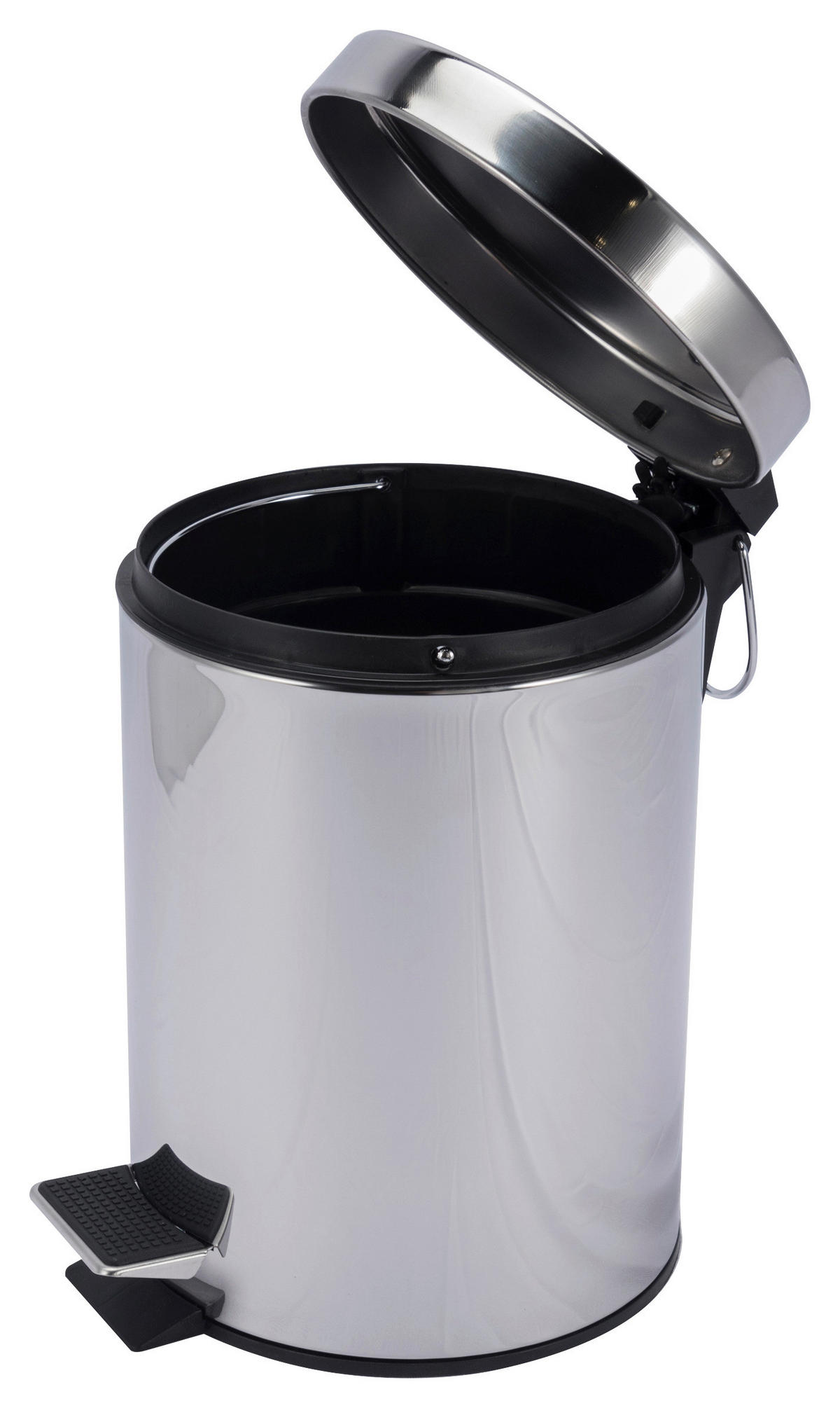 Treteimer Chrom Edelstahl H: ca. 24 cm ca. 3 l Treteimer 3l chrom - Chrom (24,00cm) - POCOline