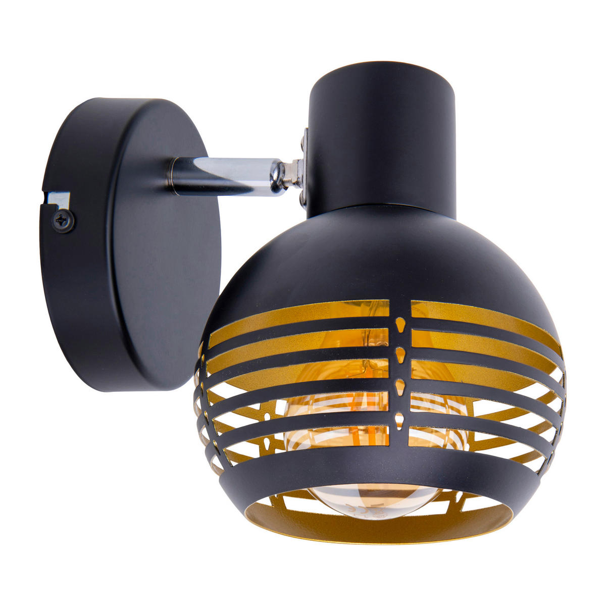 Näve Leuchten LED-Deckenleuchte 1387022 schwarz gold Metall B/H/T: ca. 23x12x14 cm E27 1 Brennstellen Spot Casco - gold/schwarz (23,00/12,00/14,00cm) - Näve Leuchten