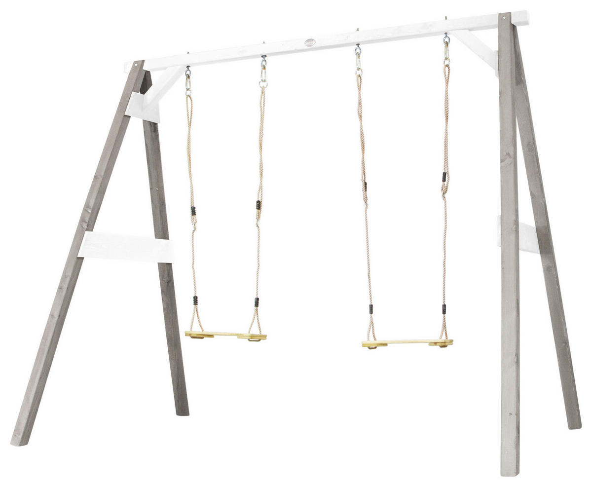 AXI Doppelschaukel grau B/H/T: ca. 254x207x160 cm Doppelschaukel Grau/Weiß - weiß/grau (254,00/207,00/160,00cm) - AXI
