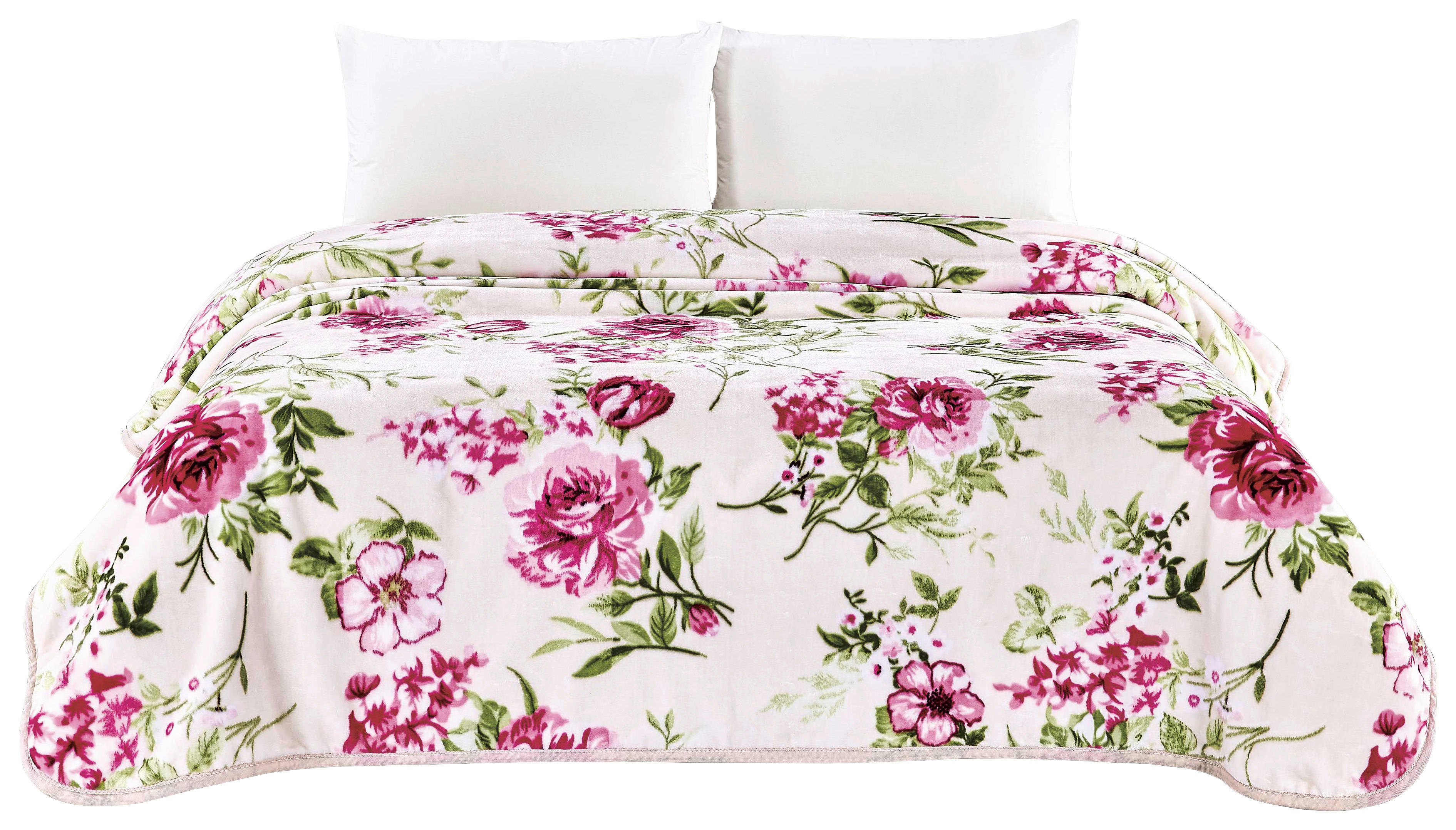 Wohndecke Multifunktionsdecke_Bosporus Rosen - natur (200,00/240,00cm)
