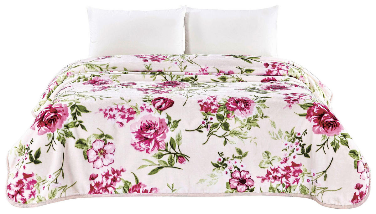 Wohndecke Multifunktionsdecke_Bosporus Rosen - natur (200,00/240,00cm)