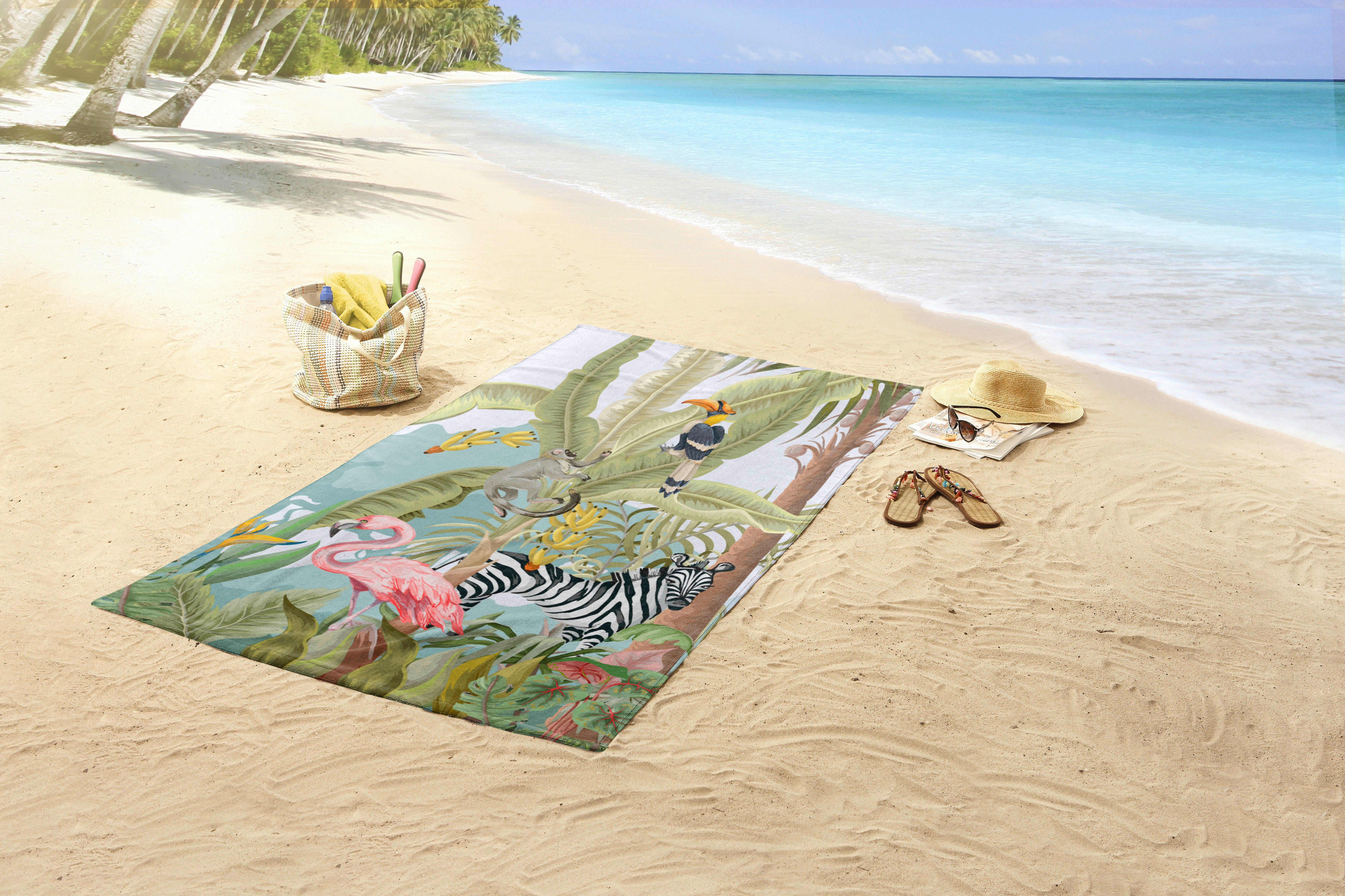 Strandtuch Jungle party Multi Polyester B/L: ca. 75x150 cm Jungle party - Multi (75,00/150,00cm) - Good Morning