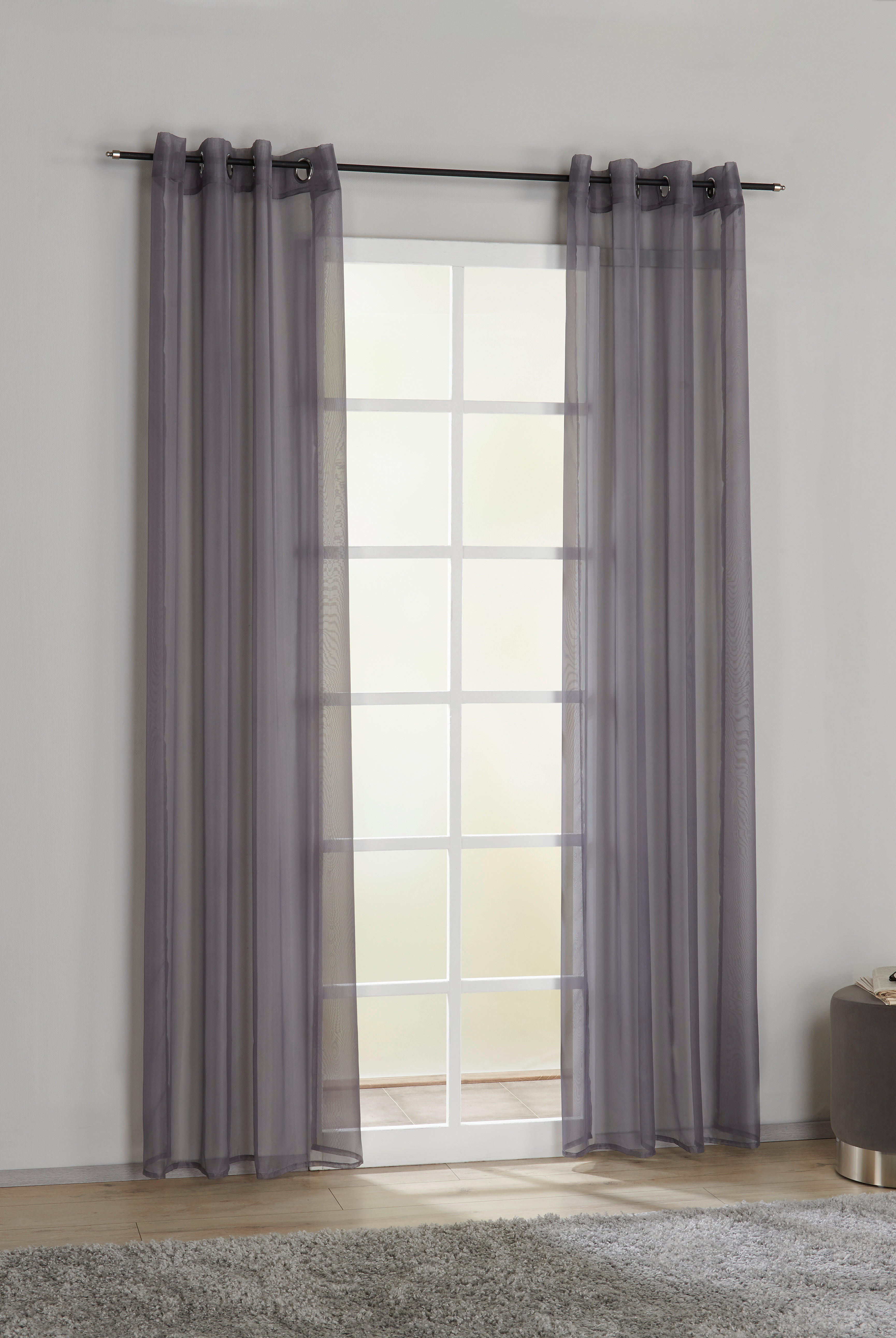 Ösenvorhang Micha silber B/L: ca. 135x235 cm Micha - silber (135,00/235,00cm) - POCOline