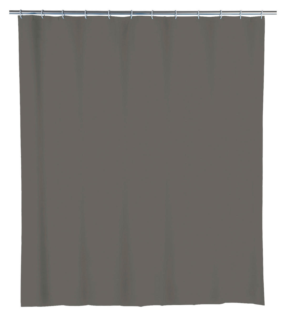 Duschvorhang grau Kunststoff B/L: ca. 180x200 cm Duschvorhang_Uni_grau_Wenko - grau (180,00/200,00cm) - WENKO