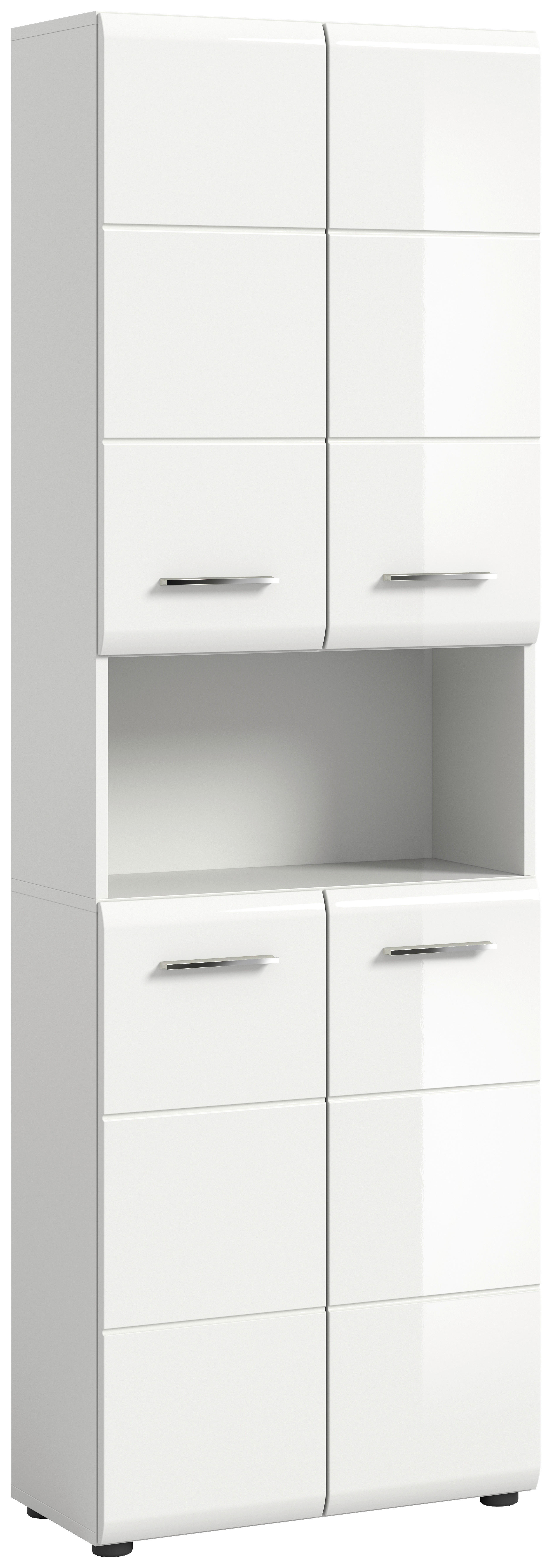 Badhochschrank ICE weiß weiß Hochglanz B/H/T: ca. 60x185x30 cm ICE - weiß (60,00/185,00/30,00cm) - xonox.home