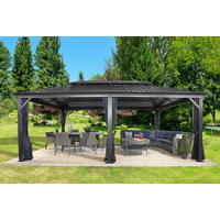 Sojag Pavillon Messina anthrazit Aluminium B/H/L: ca. 363x307x598 cm Messina - anthrazit (598,00/363,00/307,00cm) - Sojag