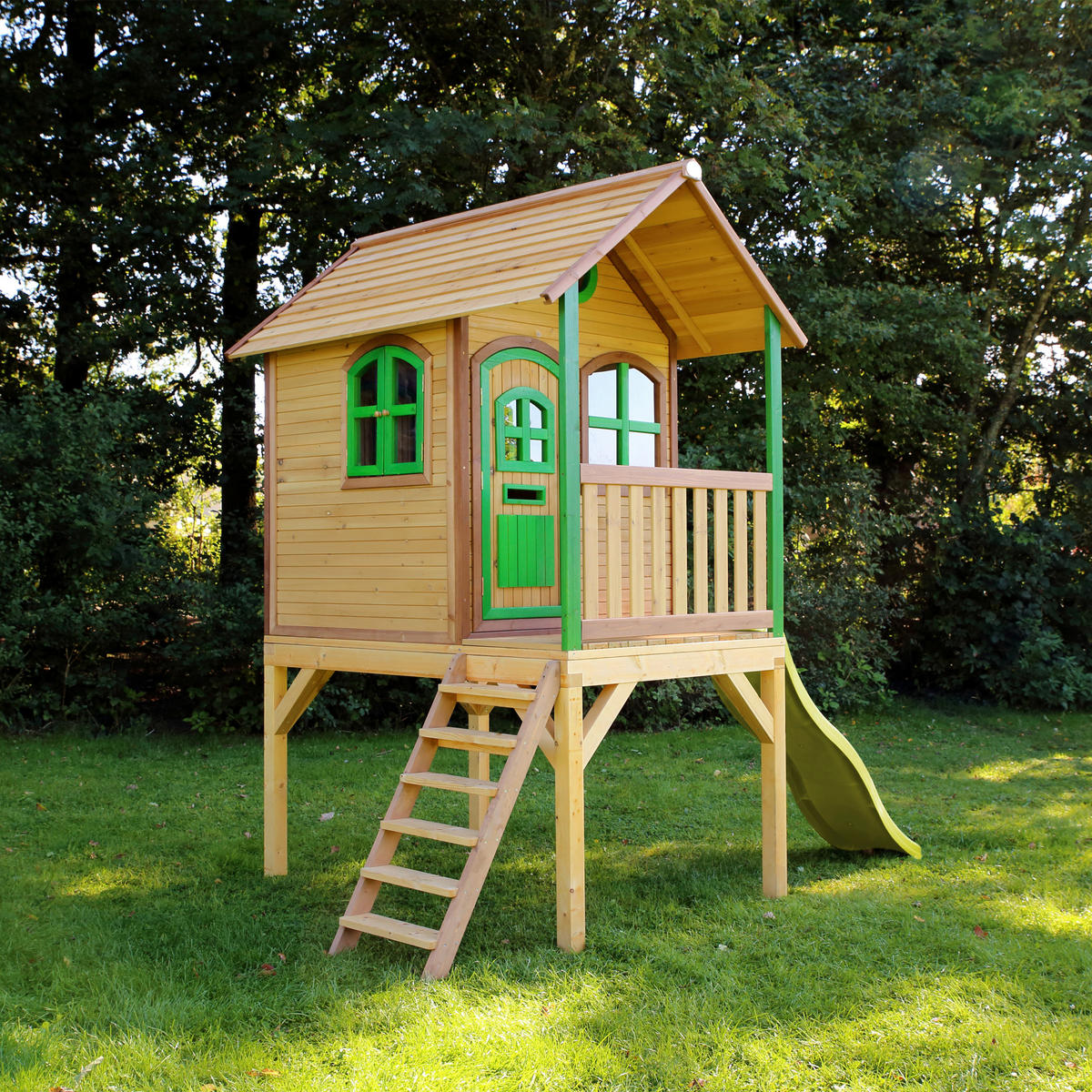 AXI Spielhaus Laura grün B/H/L: ca. 318x272x191 cm Laura - braun/grün (191,00/318,00/272,00cm) - AXI