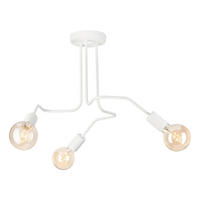 Lamkur Deckenleuchte DOMINO 51185 weiß Stahl H/L: ca. 40x55 cm E27 3 Brennstellen Domino - weiß (55,00cm) - Lamkur