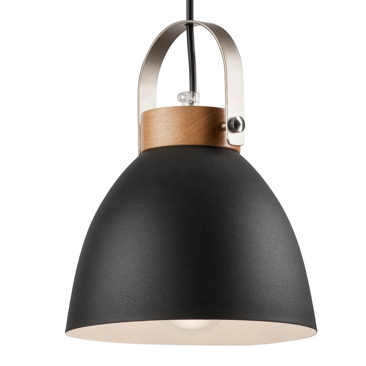 Lamkur Pendelleuchte DANIELLE 31774 Graphit Stahl Holz H/L: ca. 76x47 cm E27 2 Brennstellen Danielle - Graphit (47,00cm) - Lamkur