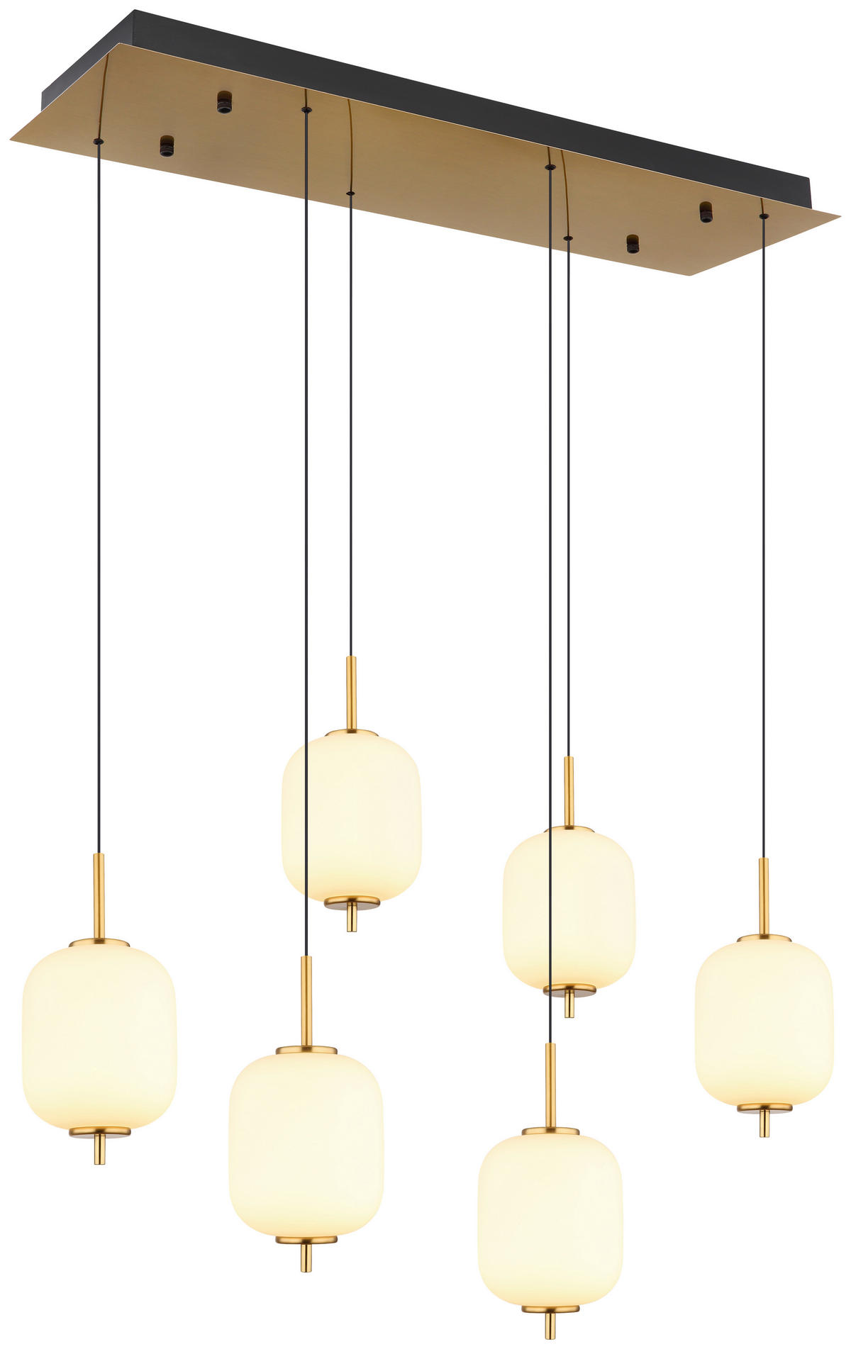 GLOBO Pendelleuchte messing Metall Glas B/H/T: ca. 28,5x150x78 cm 1.0 Brennstellen 15217-6 - messing (28,50/150,00/78,00cm) - GLOBO