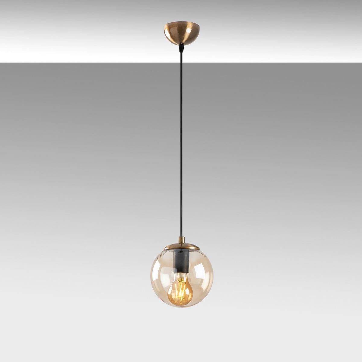 Opviq Pendelleuchte Efe gelb bronze Glas Metall B/H/T/L/D: ca. 15x110x15x15x15 cm E27 1 Brennstellen Efe - gelb/bronze (15,00/15,00/110,00cm) - Opviq