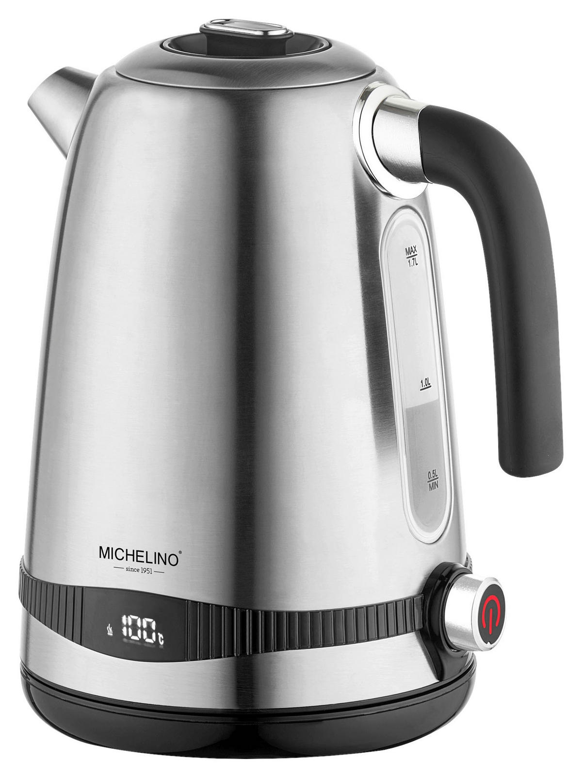 MICHELINO Wasserkocher 74278 silber Edelstahl ca. 1,7 l Wasserkocher - silber (1,70l) - MICHELINO