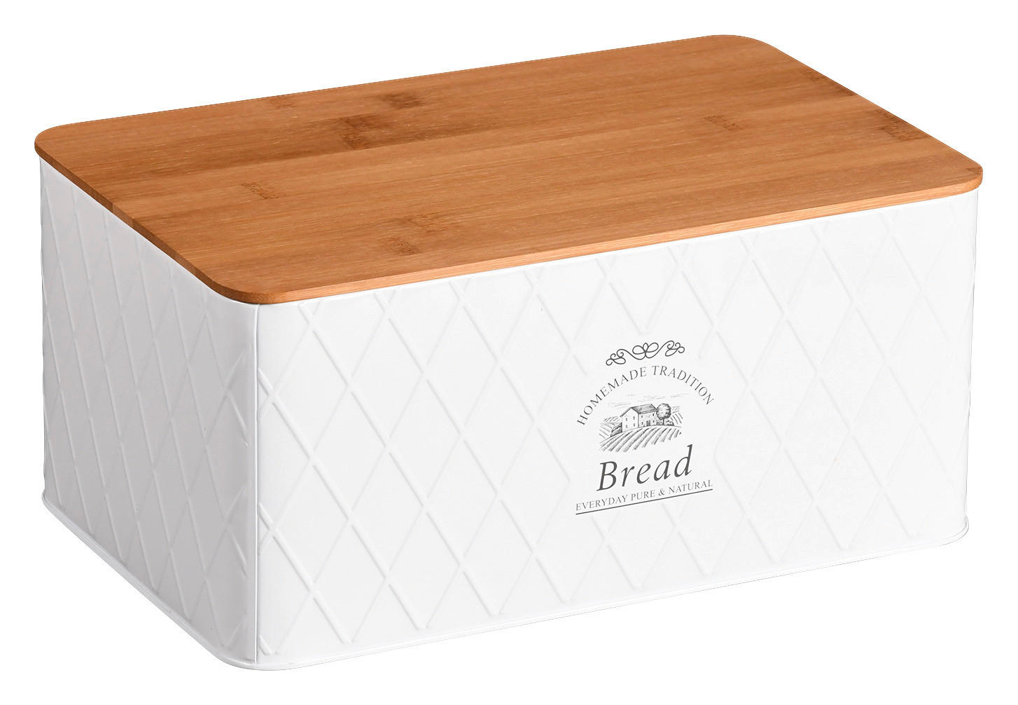 Kesper Brotkasten weiß Metall B/H/L: ca. 18x13x28 cm Brotkasten - weiß (28,00/18,00/13,00cm) - Kesper