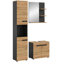 Badezimmer-Set Canu Basalt Eiche Artisan Nachbildung B/H/T: ca. 116x193x34 cm Canu - Eiche/Basalt (116,00/193,00/34,00cm) - xonox.home