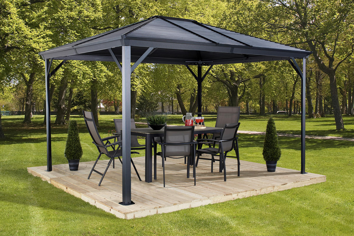 Sojag Pavillon Ventura anthrazit Stahl B/H/L: ca. 296x261x423 cm Ventura - anthrazit (423,00/296,00/261,00cm) - Sojag