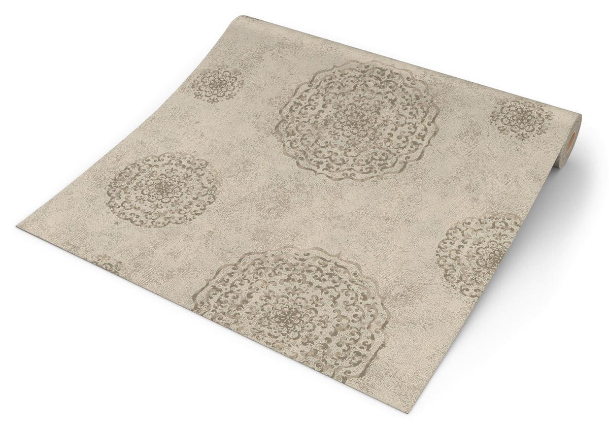 Rasch Vliestapete Ornament beige gold B/L: ca. 53x1005 cm Vliestapete_540536 - beige/gold (53,00/1005,00cm) - Rasch