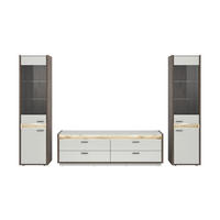 Wohnwand Falcona Nox Oak Nachbildung hellgrau B/H/T: ca. 319x198x43 cm Falcona - hellgrau (319,00/198,00/43,00cm) - xonox.home