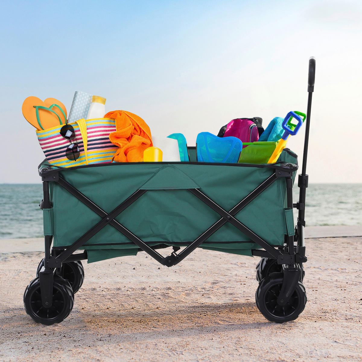 Outsunny Gerätewagen grün B/H/L: ca. 55x91x108 cm Bollerwagen - grün (108,00/55,00/91,00cm) - Outsunny