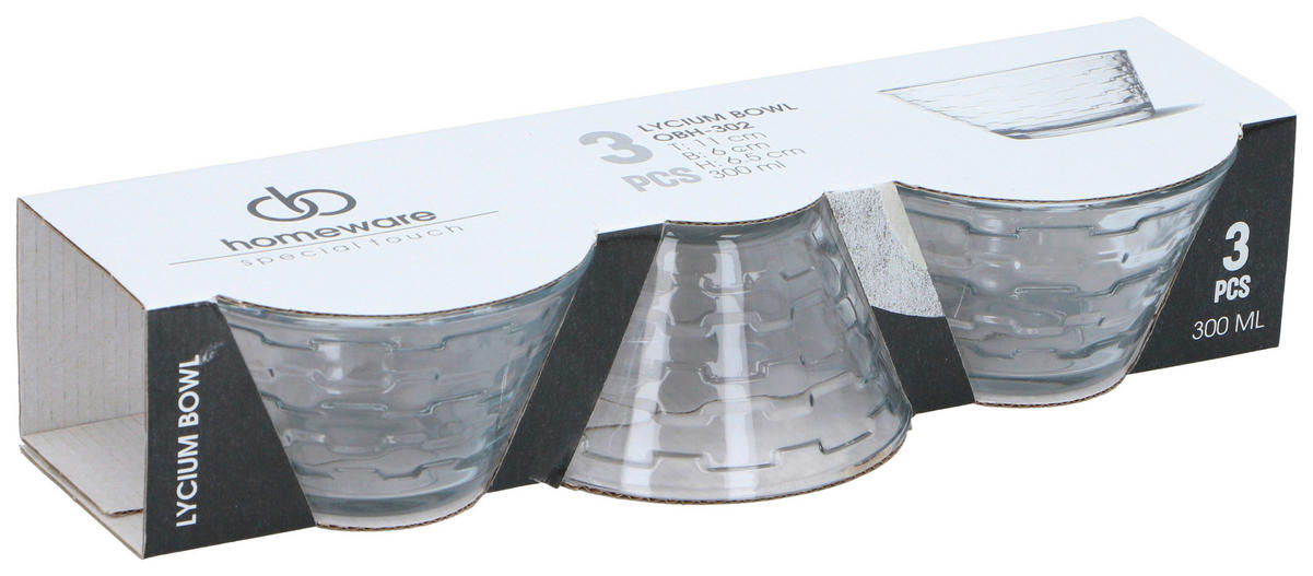 Schalen-Set transparent Glas 3 tlg. Schalenset_3tlg. - transparent (43,00/20,00/13,00cm)