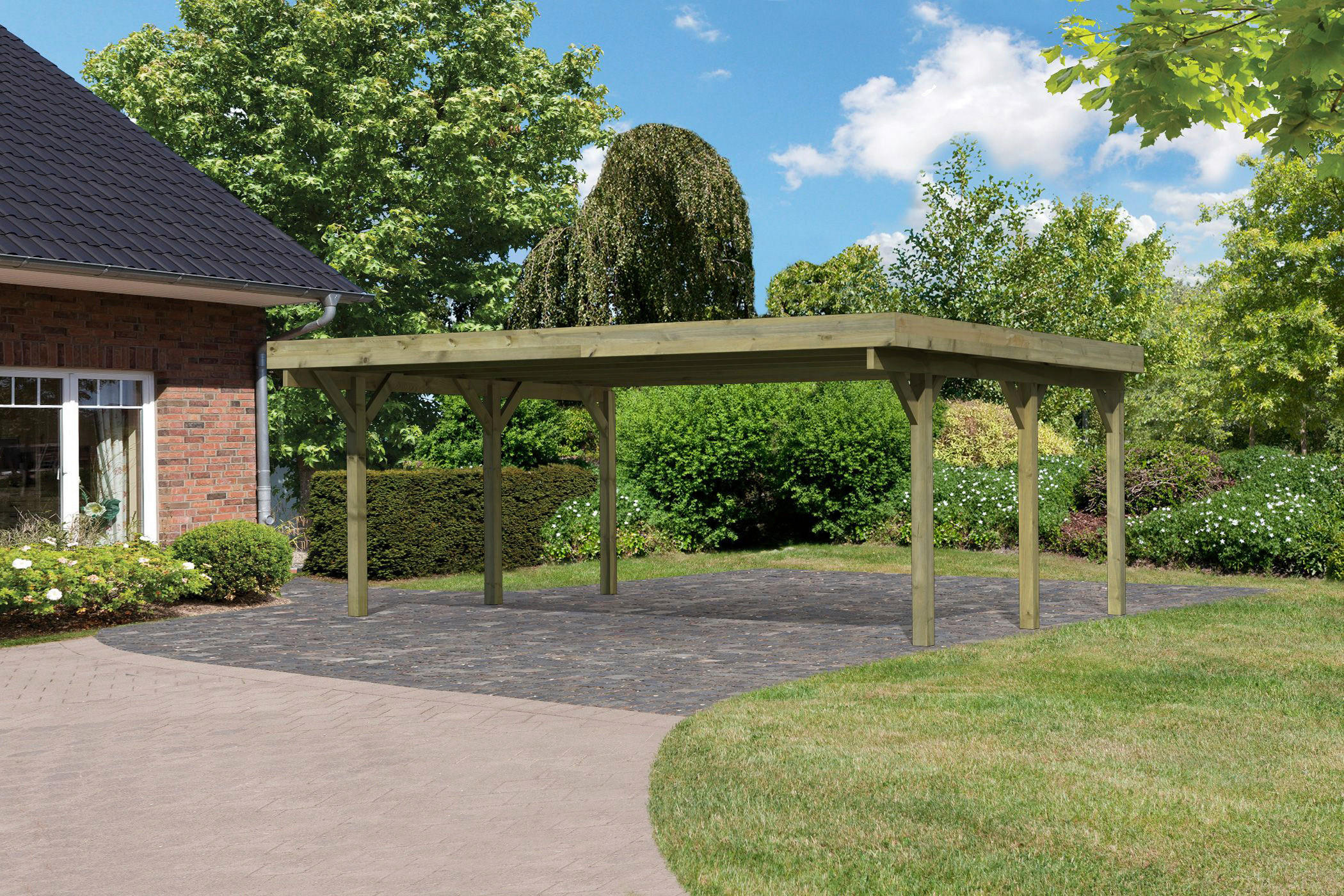 Karibu Carport Classic 1A B/H/T: ca. 598x237x480 cm Classic 1A - natur (598,00/237,00/480,00cm) - Karibu