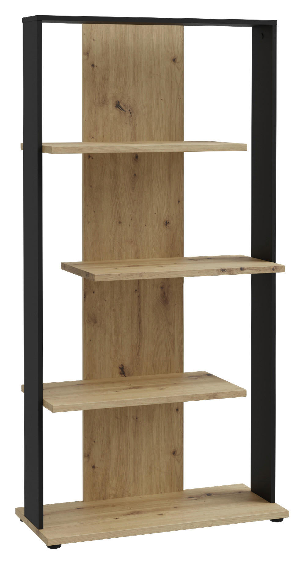 Regal  Eiche Artisan Nachbildung schwarz B/H/T: ca. 80x159x35 cm Erik_Regal ERKR611-M922 - Eiche/schwarz (80,00/159,00/35,00cm)