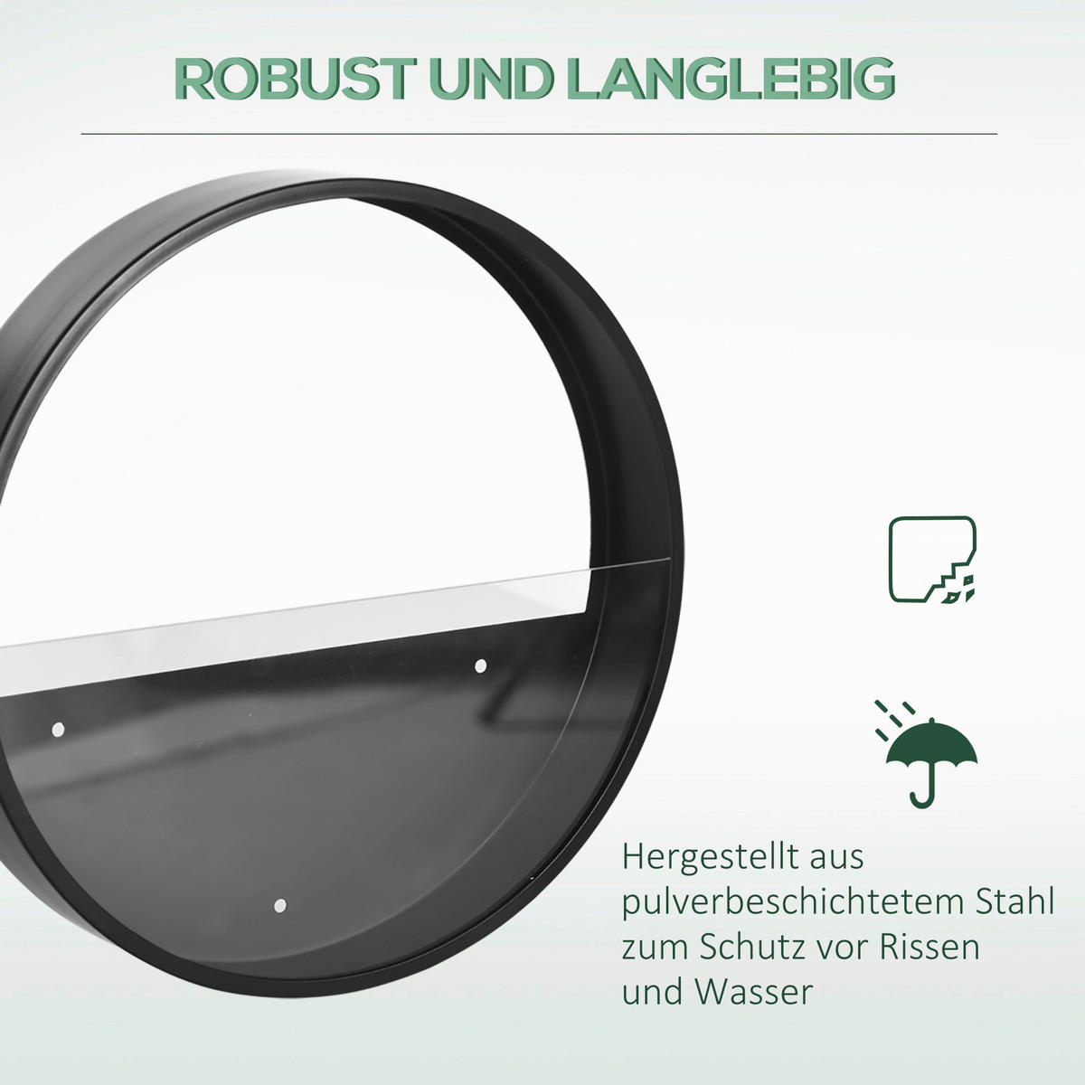 Outsunny Blumentöpfe-Set für die Wand schwarz Stahl B/H/L: ca. 30,5x5x30,5 cm Blumentöpfe-Set_für_die_Wand - schwarz (30,50/30,50/5,00cm) - Outsunny