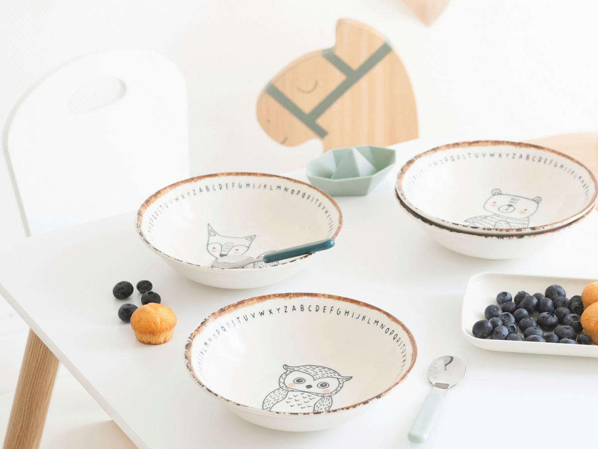 CreaTable Mehrzweckschalen Freunde des Waldes braun Steinzeug D: ca. 18,6 cm Freunde des Waldes - beige/braun (18,60cm) - CreaTable