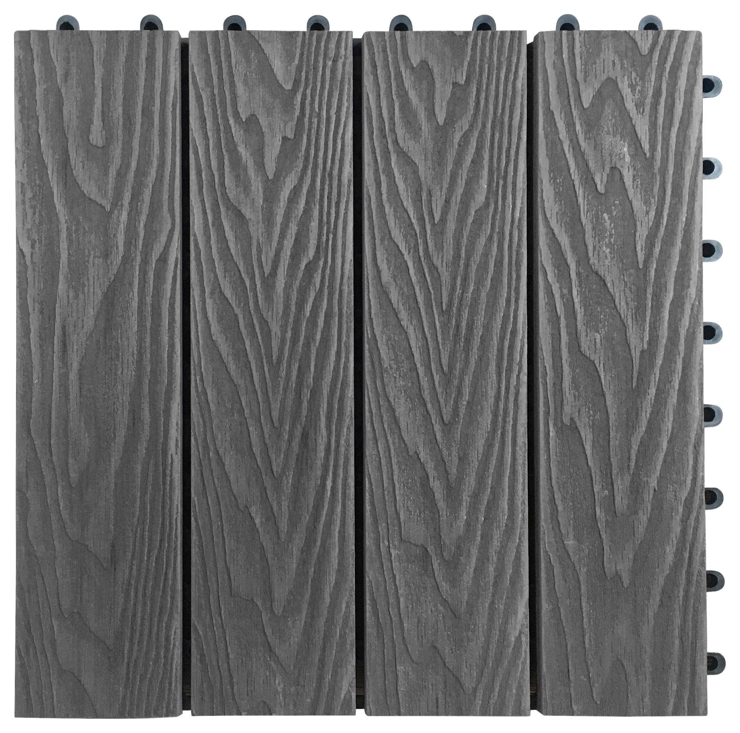 Terrassenfliese WPC, 6 Stück im Paket grau B/L: ca. 30x30 cm WPC, 6 Stück im Paket - grau (30,00/30,00cm)