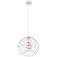 GLOBO Hängeleuchte Chrom weiß Metall Aluminium B/H/L: ca. 40x39,5x40 cm E27 1 Brennstellen Hängeleuchte-Nesa - weiß/Chrom (40,00/40,00/39,50cm) - GLOBO